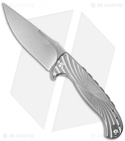 Diskin Volcan Flipper Frame Lock Knife Fluted Titanium (4" Stonewash)