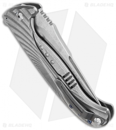 Diskin Volcan Flipper Frame Lock Knife Fluted Titanium (4" Stonewash)