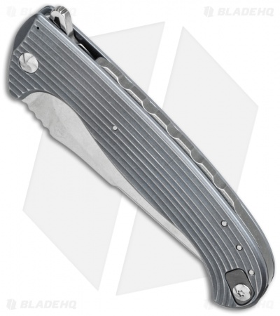 Diskin Volcan Flipper Knife | Fluted Blue/Gray Ti - Blade HQ