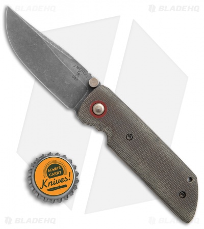 McNees Custom Tanjun Frame Lock Knife Micarta/Ti (3" Acid Stonewash)