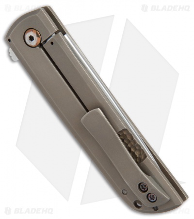 McNees Custom Slim Tanto Frame Lock Knife Bronze Ti (3.125" Hand Rubbed Satin)