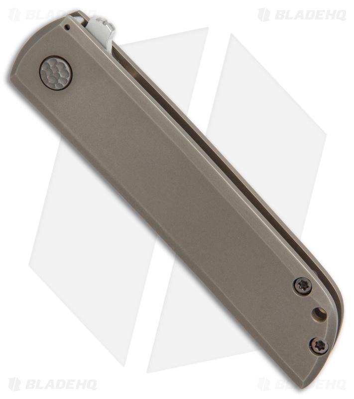 McNees Custom Slim Tanto Frame Lock Knife Bronze Ti (3.125" Hand Rubbed Satin)
