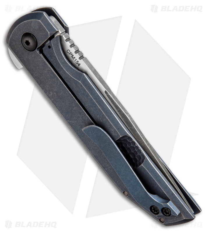 McNees Custom Ankylos Frame Lock Knife Blue Ti (3.375" Two Tone)