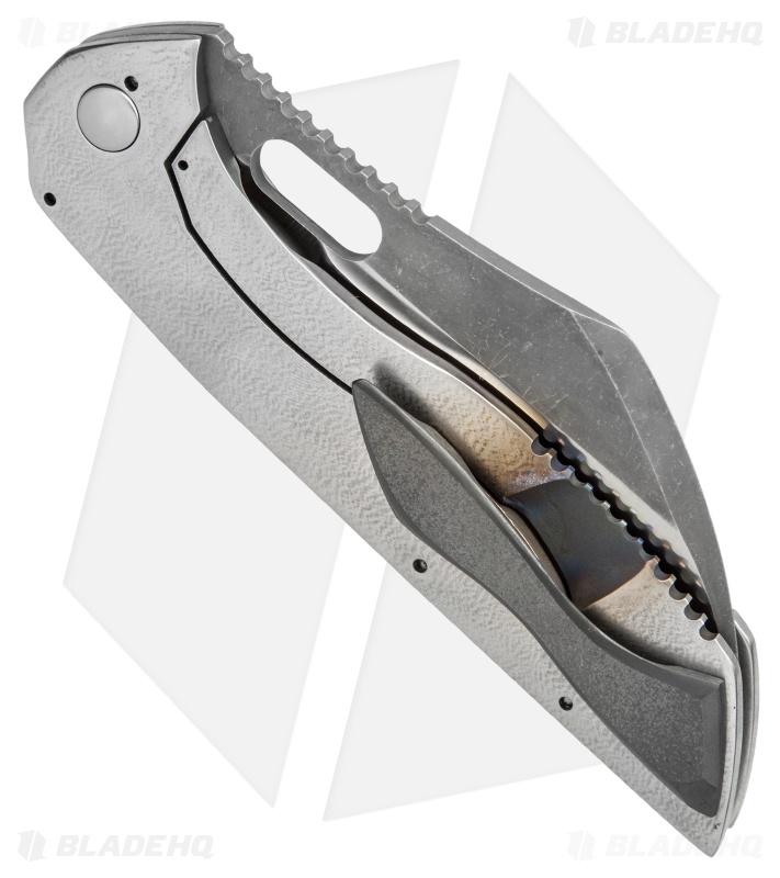 Merriken Knives Mavik Frame Lock Knife OP Titanium (4.5" Two-Tone Acid Wash)