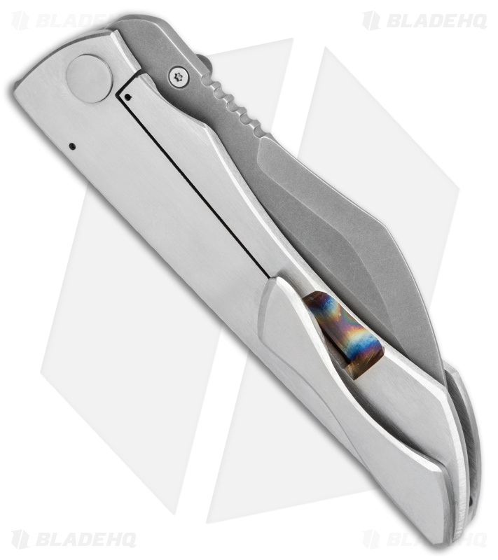 Merriken Knives Merk Frame Lock Knife Ti/Blackwood CF (3.875" Acid Stonewash)