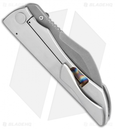 Merriken Knives Merk Frame Lock Knife Ti/Blackwood CF (3.875" Acid Stonewash)