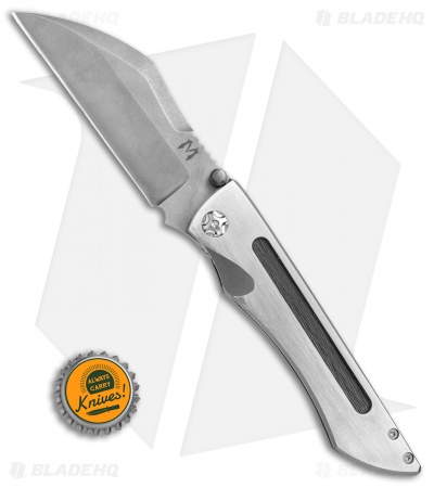 Merriken Knives Merk Frame Lock Knife Ti/Blackwood CF (3.875" Acid Stonewash)