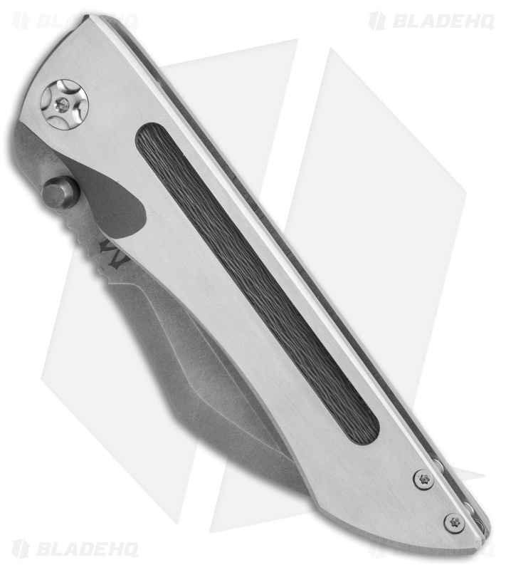 Merriken Knives Merk Frame Lock Knife Ti/Blackwood CF (3.875" Acid Stonewash)