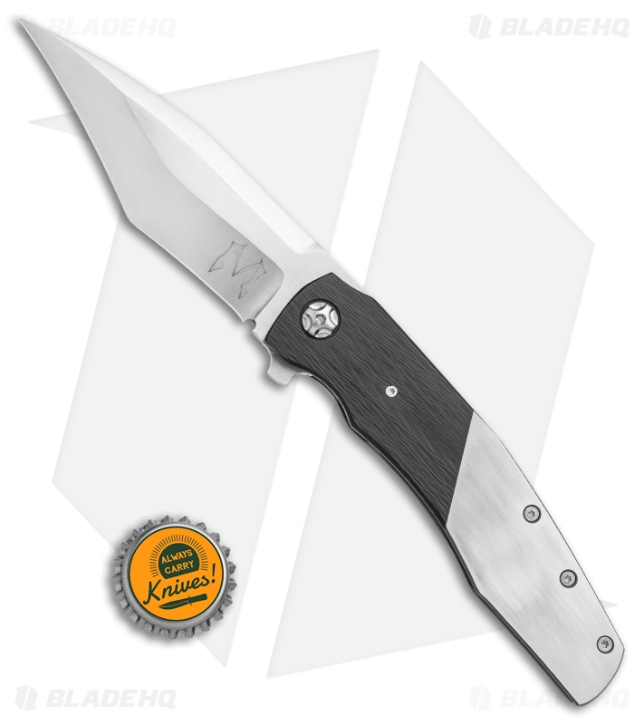 Merriken Knives Mutiny Flipper Knife Titanium/Blackwood CF (4" Satin)