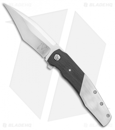 Merriken Knives Mutiny Flipper Knife Titanium/Blackwood CF (4" Satin)
