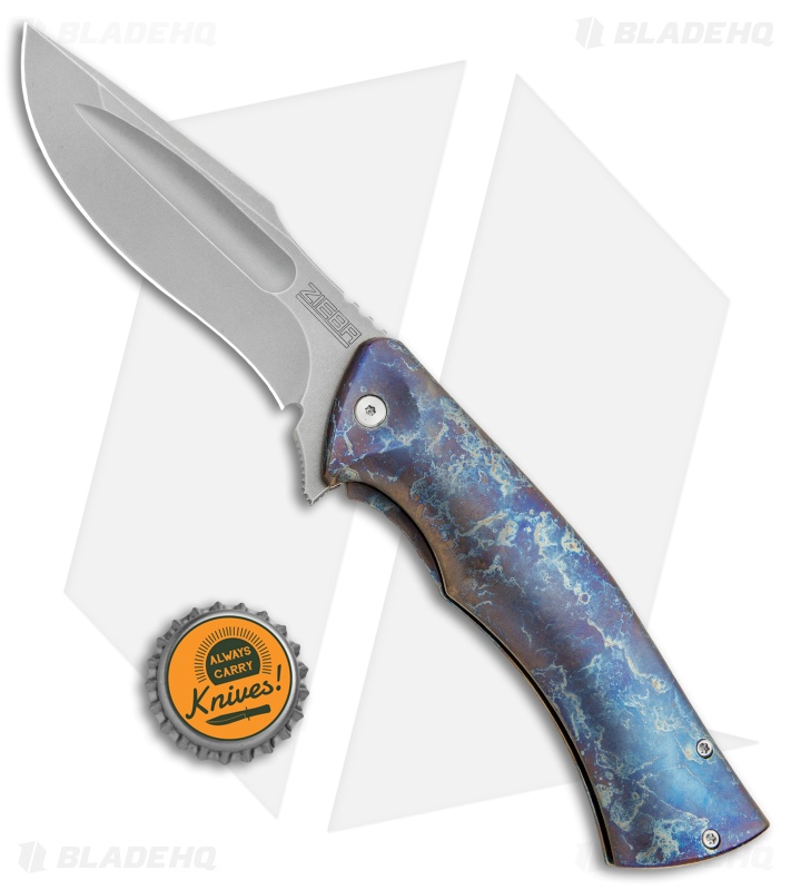 Zieba Knives / Jason Knight S5 "Southern Star" Knife Smoke Blue Ti (4" SW)