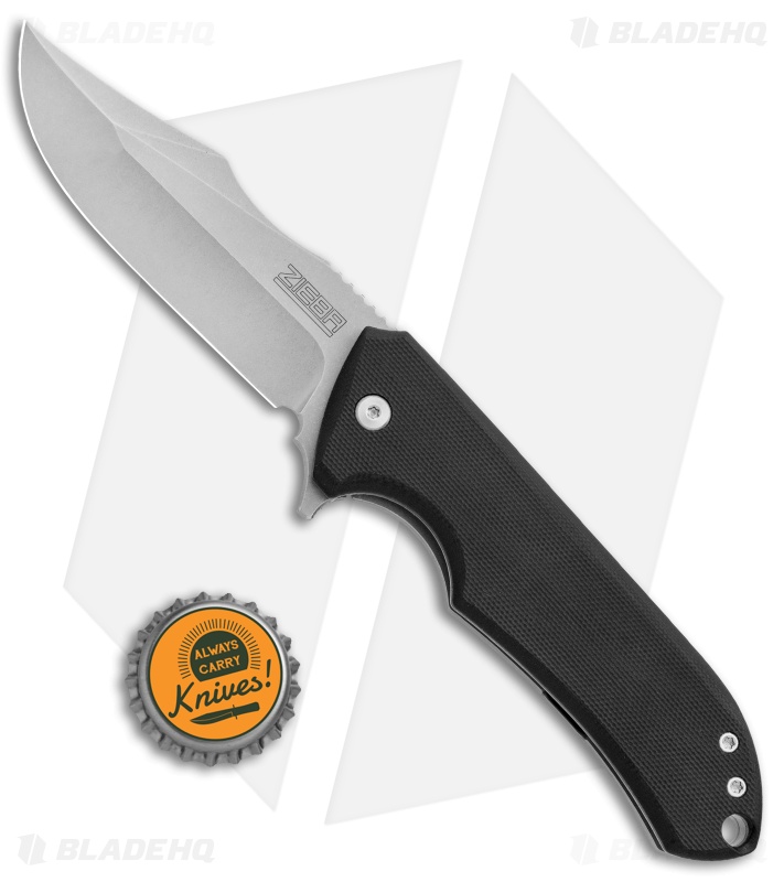 Zieba Knives S3 Frame Lock Knife Black G10 (3.4" Stonewash) Blade HQ