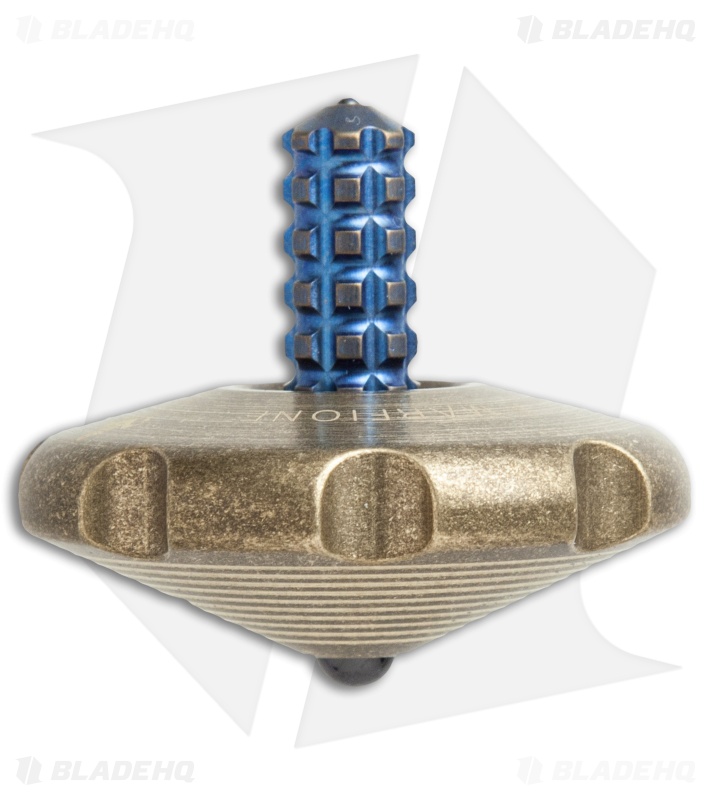 Marfione Custom Knives Spin Top - Brass/Blue Ti
