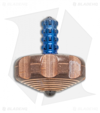 Marfione Custom Knives Mini Spin Top - Copper w/ Blue Ti Stem