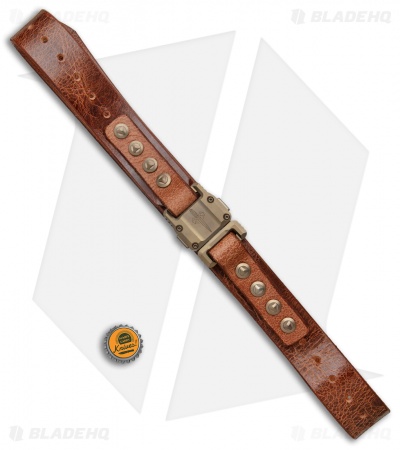 Microtech Marfione Custom Apis Distressed Brown Water Leather Buffalo Bronze Ti