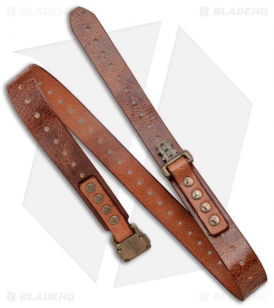 Microtech Marfione Custom Apis Distressed Brown Water Leather Buffalo Bronze Ti