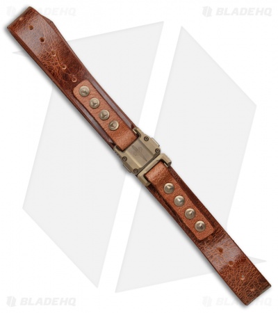 Microtech Marfione Custom Apis Distressed Brown Water Leather Buffalo Bronze Ti