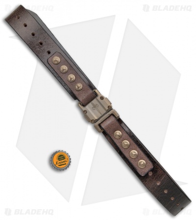 Microtech Marfione Custom Apis Distressed Dark Brown Water Buffalo Bronze Ti