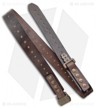 Microtech Marfione Custom Apis Distressed Dark Brown Water Buffalo Bronze Ti