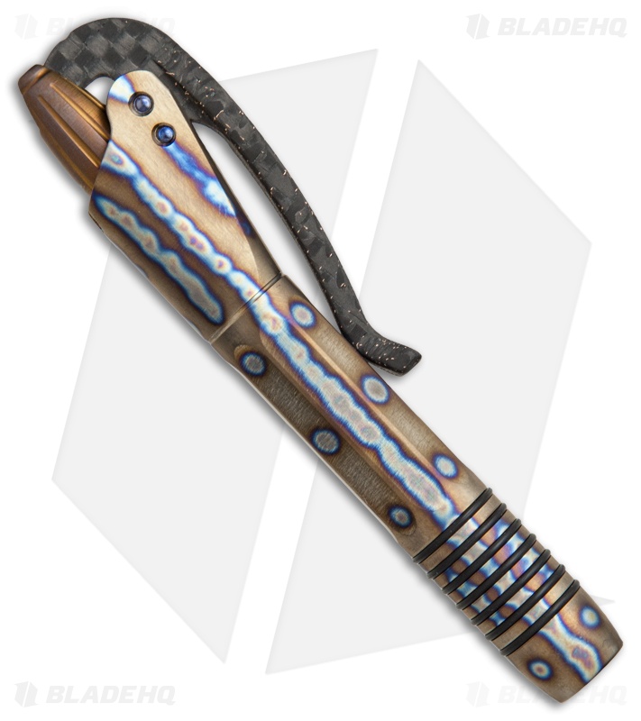 Microtech Marfione Custom Siphon II | Flamed Titanium/Blue Ti Microtech Marfione Custom Siphon II | Flamed Titanium/Blue Ti