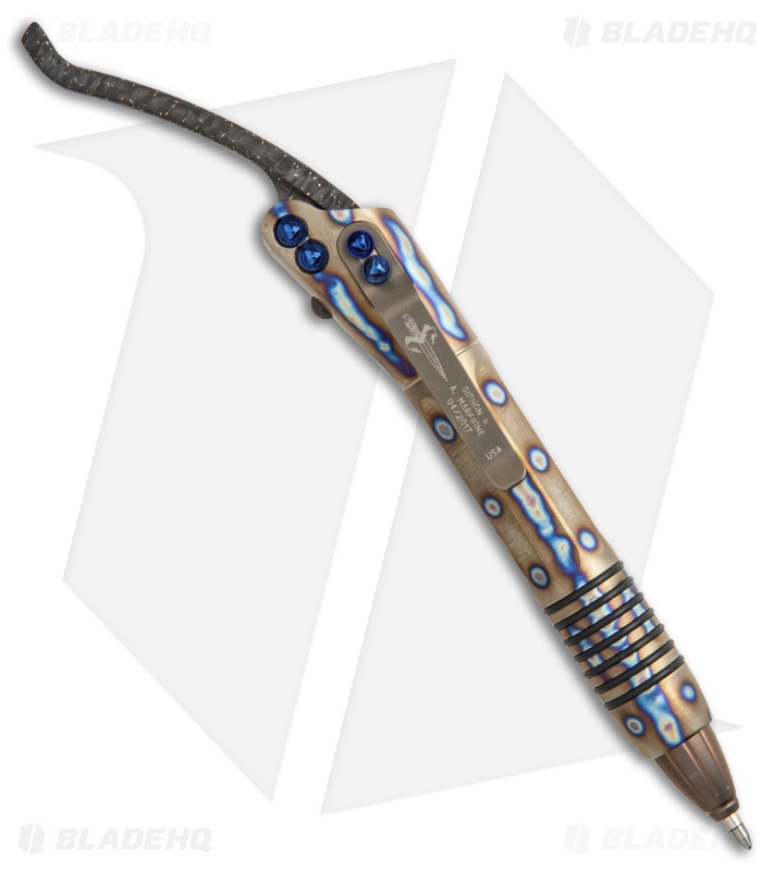 Microtech Marfione Custom Siphon II | Flamed Titanium/Blue Ti Microtech Marfione Custom Siphon II | Flamed Titanium/Blue Ti
