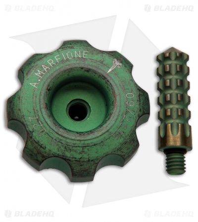 Marfione Custom Spin Top & Spin Plate - Antique Green Titanium 