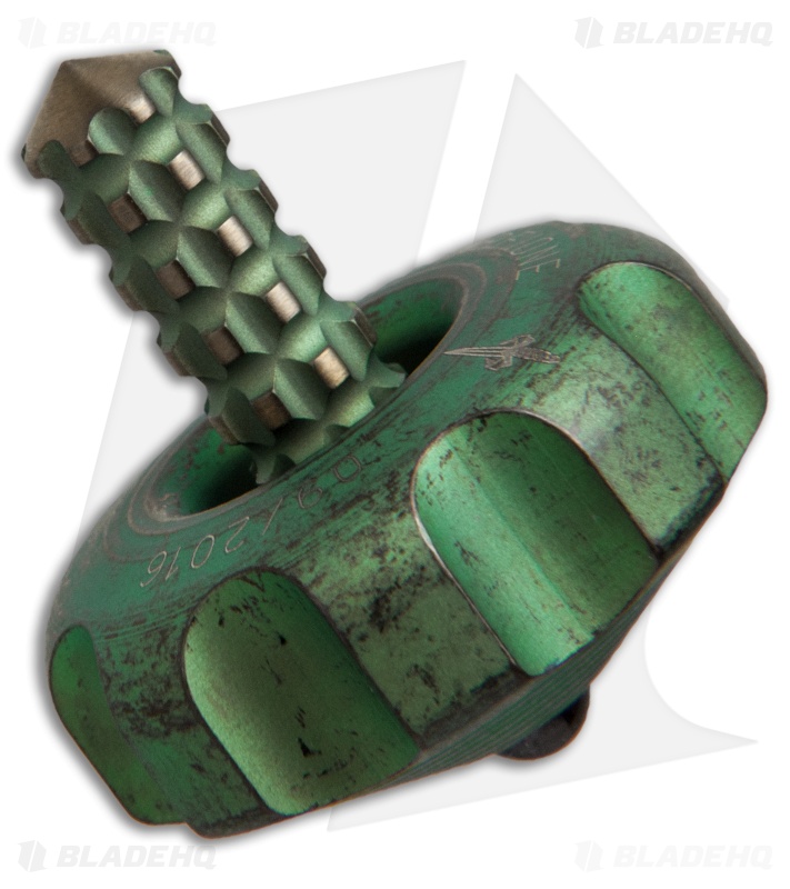 Marfione Custom Spin Top & Spin Plate - Antique Green Titanium 