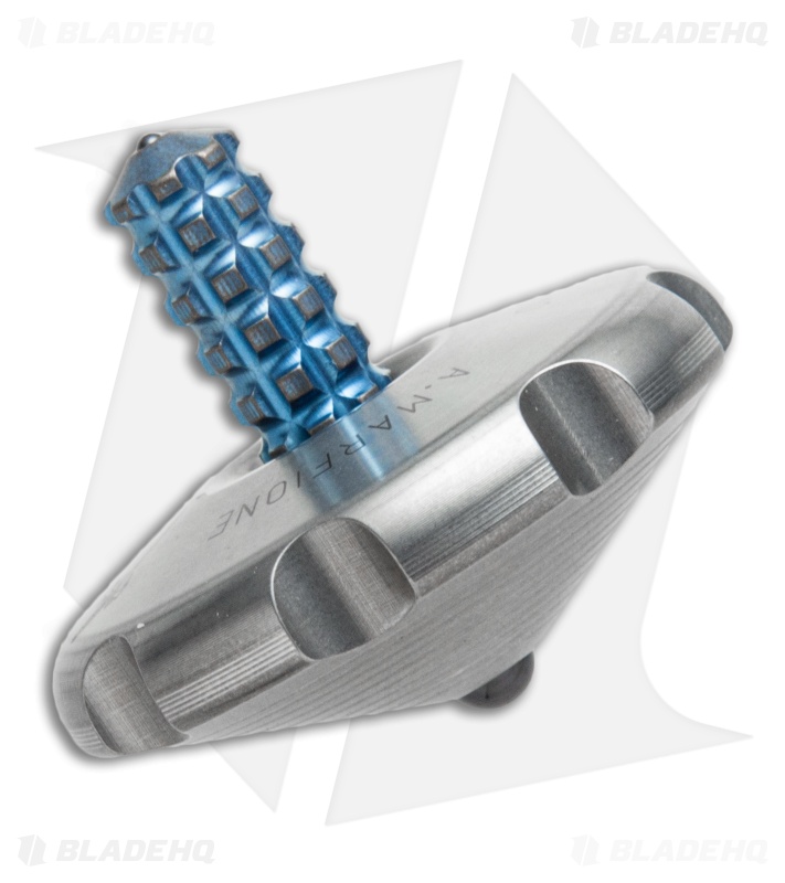 Marfione Custom Knives Spin Top - Stainless Steel/Blue Ti