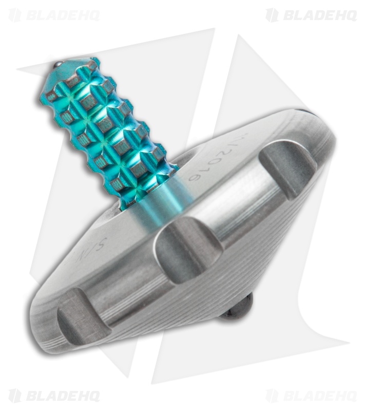 Marfione Custom Knives Spin Top - Stainless Steel/Green Ti