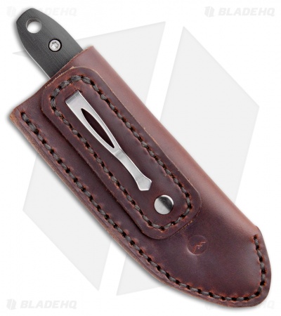 Morrish Made Knives Pocket Fixed Blade Custom Knife Black G10 (3" Acid SW) 
