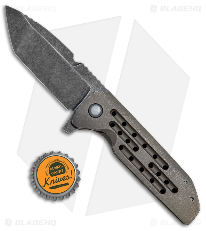 Morrish Made Knives Vanguard Custom Frame Lock Knife Bronze Ti (3.5" Acid SW)