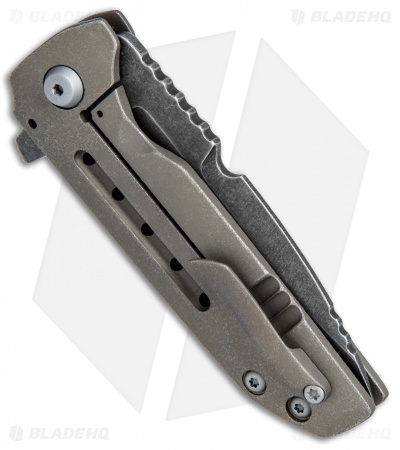 Morrish Made Knives Vanguard Custom Frame Lock Knife Bronze Ti (3.5" Acid SW)