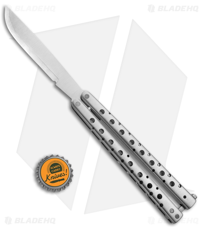Nathan Dewey Custom Deviant Balisong Knife w/ Flamed Clip (4.25" Narrow Scandi)