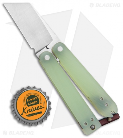 Nathan Dewey Custom Gremlin Balisong Wharncliffe Knife Jade G-10 (1.8" Hollow)