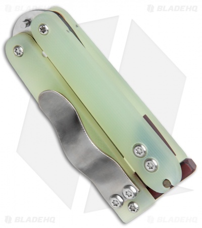 Nathan Dewey Custom Gremlin Balisong Wharncliffe Knife Jade G-10 (1.8" Hollow)