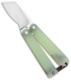 Nathan Dewey Custom Gremlin Mini Balisong Butterfly Knife Jade G-10 (2" Satin)