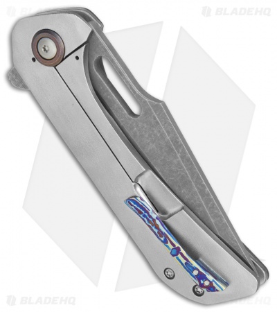 Nova Blades Custom Mutt V2 Frame Lock Knife Carbon Fiber (3.6" Acid Stonewash)
