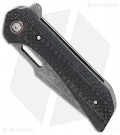 Nova Blades Custom Mutt V2 Frame Lock Knife Carbon Fiber (3.6" Acid Stonewash)
