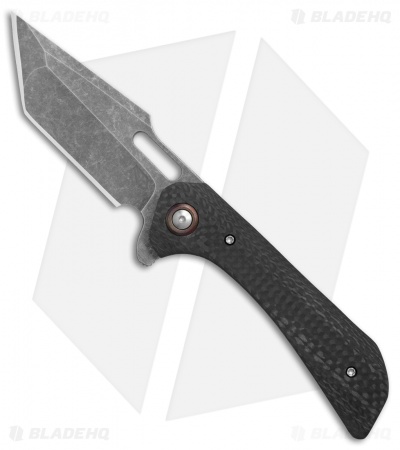 Nova Blades Custom Mutt V2 Frame Lock Knife Carbon Fiber (3.6" Acid Stonewash)