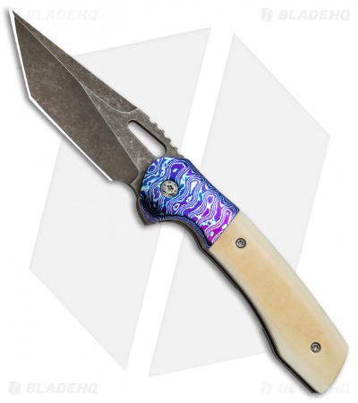 Nova Blades Custom Nomad V1 Knife Westinghouse/Mokuti (3.6" Colored Stonewash)