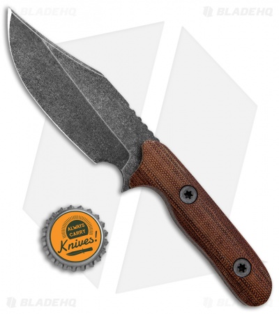 Nova Blades Large Bowie Custom Fixed Blade Knife Natural Micarta (3.8" Acid SW)