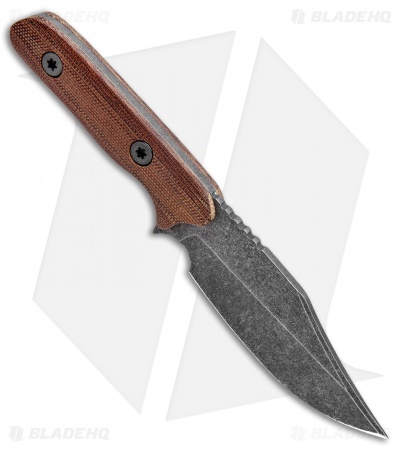 Nova Blades Large Bowie Custom Fixed Blade Knife Natural Micarta (3.8" Acid SW)