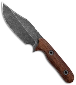 Nova Blades Large Bowie Custom Fixed Blade Knife Natural Micarta (3.8" Acid SW)