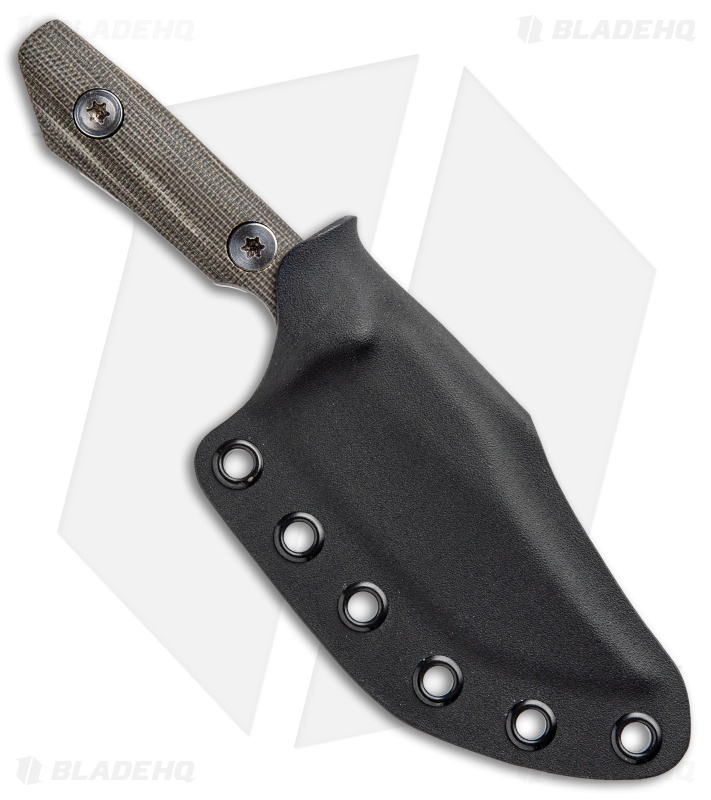 Nova Blades Small Bowie Custom Fixed Blade Green Micarta (3.3" Stonewash)