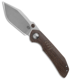 SDKnives Custom Javelin S OD Green Burlap Micarta w/ Zirconium (3.5" Satin) 