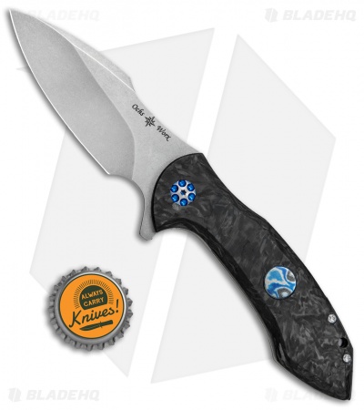 Ochs Worx Custom Terrestrial Flipper Knife Marble CF (3.25" Stonewash)