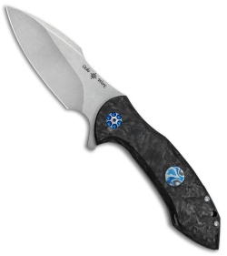 Ochs Worx Custom Terrestrial Flipper Knife Marble CF (3.25" Stonewash)