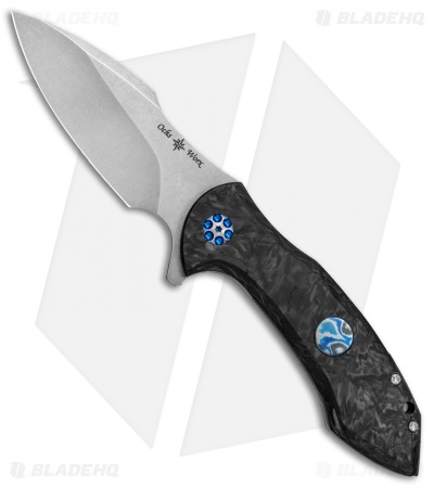 Ochs Worx Custom Terrestrial Flipper Knife Marble CF (3.25" Stonewash)