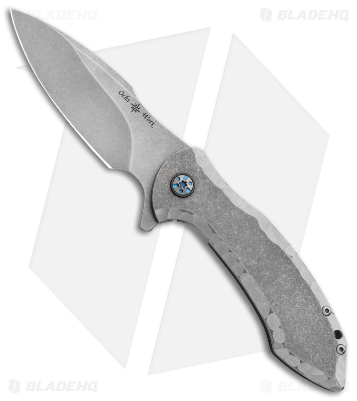 Ochs Worx Custom Terrestrial Flipper Knife Titanium (3.25" Stonewash)