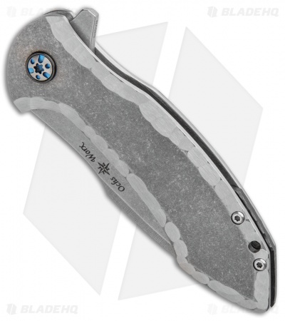Ochs Worx Custom Terrestrial Flipper Knife Titanium (3.25" Stonewash)